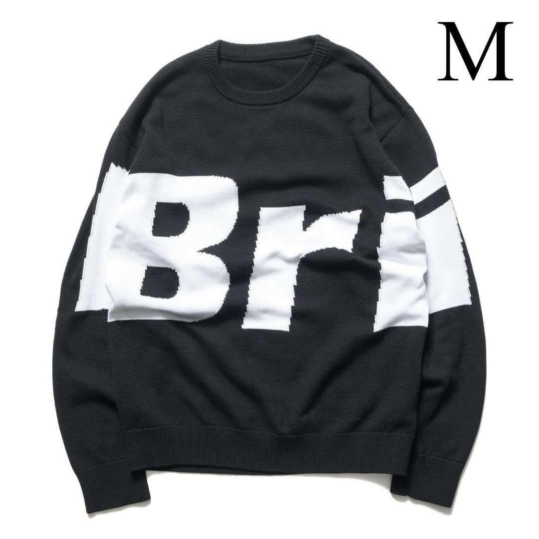 黒M BIG LOGO CREWNECK KNIT fcrb 23aw ニット-