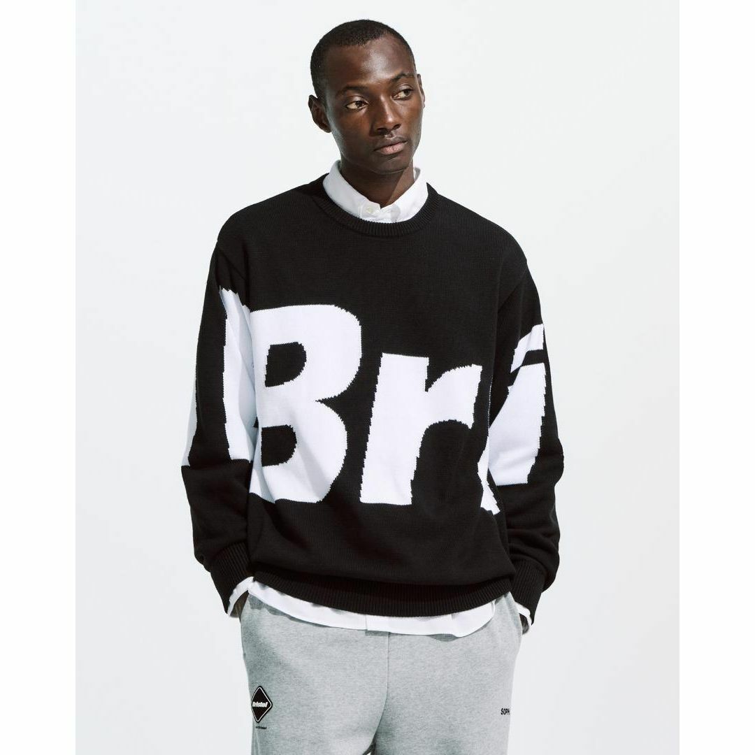 M  FCRB 23AW　BIG LOGO CREWNECK KNIT 黒