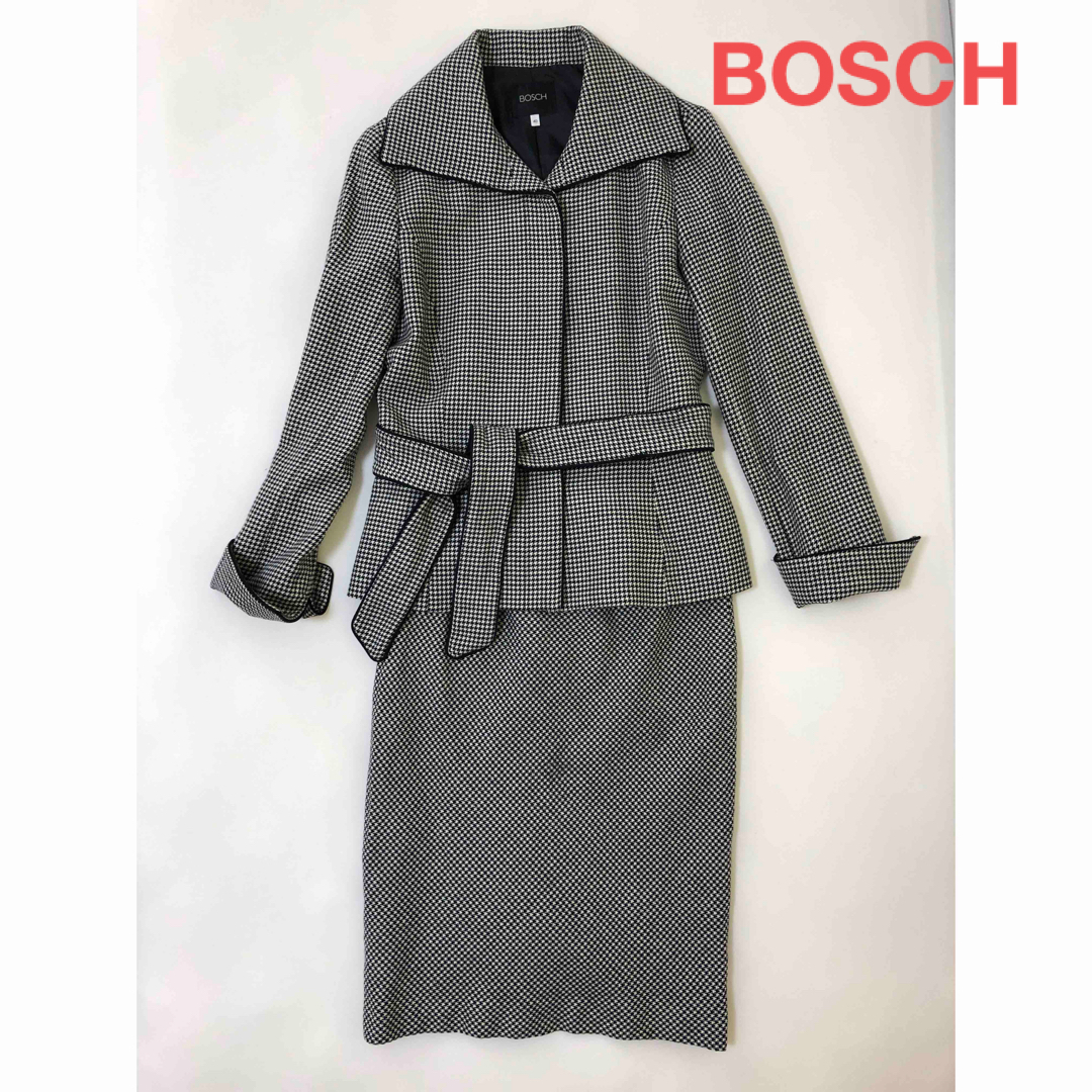BOSCH(ボッシュ)のBOSCH　セットアップ　スーツ　千鳥格子　ラメ糸使用　L レディースのフォーマル/ドレス(スーツ)の商品写真