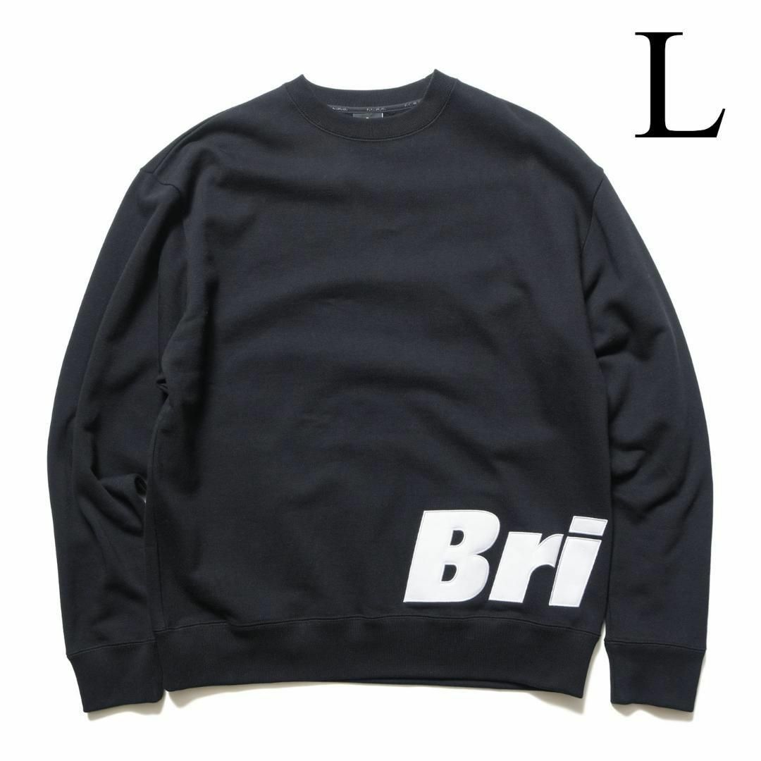 L　FCRB 23AW　SIDE LOGO CREWNECK SWEAT　黒