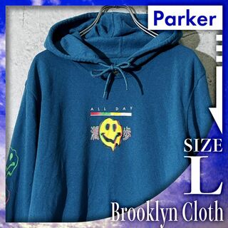 BROOKLYN CLOTH ブルックリンクロス スウェット パーカー 青 L(パーカー)