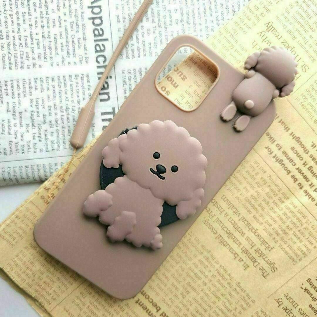 ☆iPhone12 ケース トイプードル ブラウン ミラー☆の通販 by うさまる