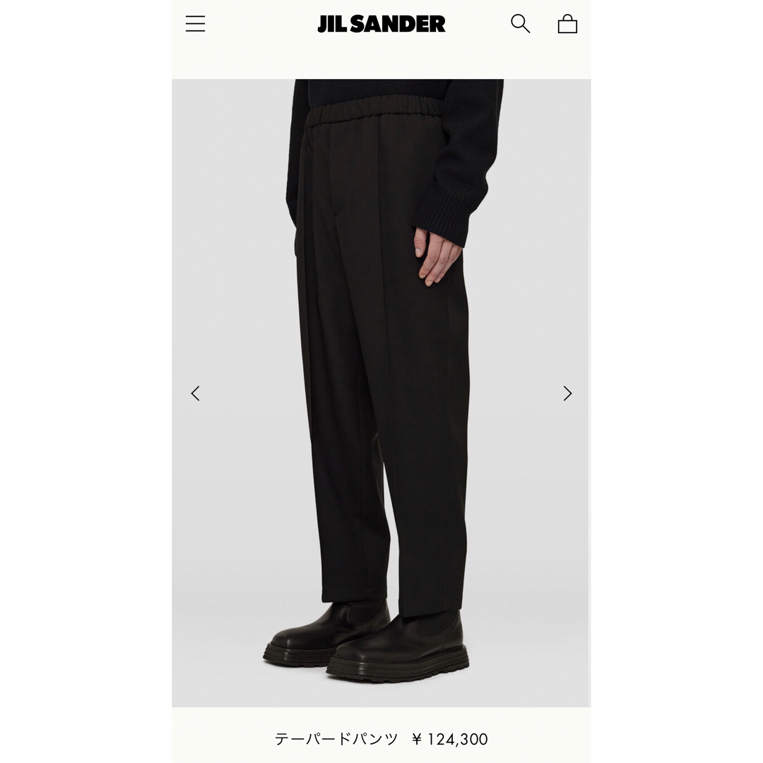 Jil Sander(ジルサンダー)のJIL SANDER ジルサンダー Alem ウールイージースラックス 黒 46 メンズのパンツ(スラックス)の商品写真