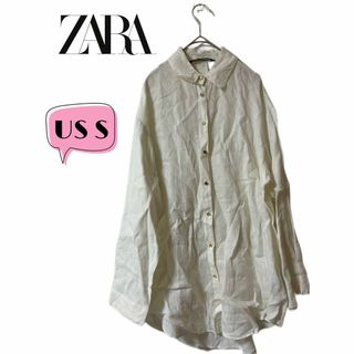 ザラ(ZARA)のZARA BASIC ザラベーシック　リネンシャツ　US S(シャツ/ブラウス(長袖/七分))