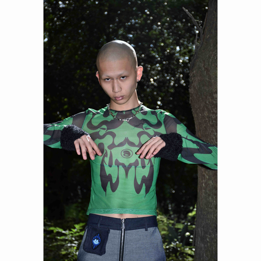 Walter Van Beirendonck(ウォルターヴァンベイレンドンク)のe23 totem mesh tops レディースのトップス(カットソー(長袖/七分))の商品写真