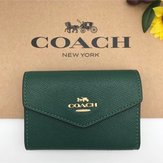 コーチ(COACH)のCOACH ★大人気★ フラップ カードケース ダークパイン 名刺入れ 新品(名刺入れ/定期入れ)