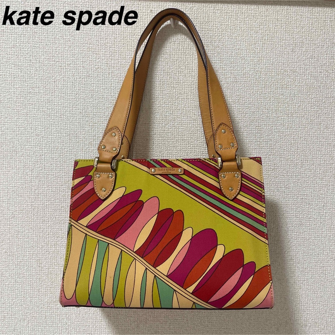 kate spade ケイトスペード　派手柄　ハンドバッグ　レザー　軽量