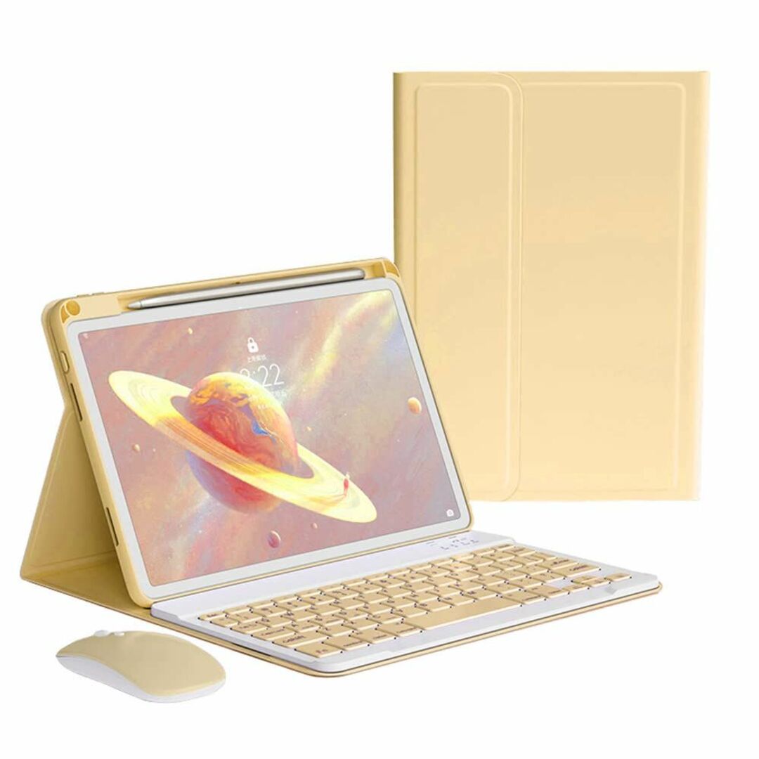 【サイズ:iPad10_色:イエロー】iPad 10 キーボードケース ワイヤレ