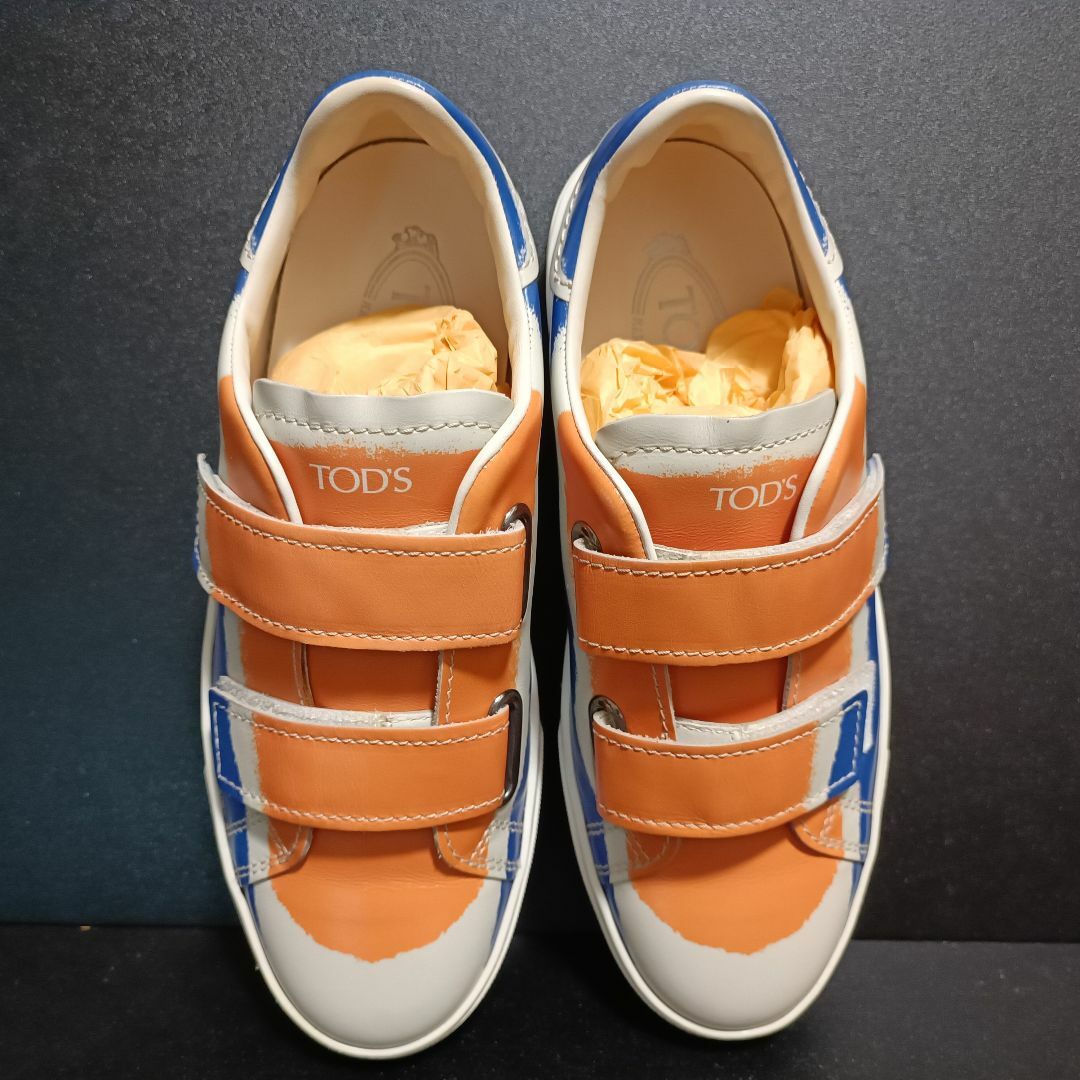 トッズ(TOD'S) イタリア製レザースニーカー オレンジ UK6