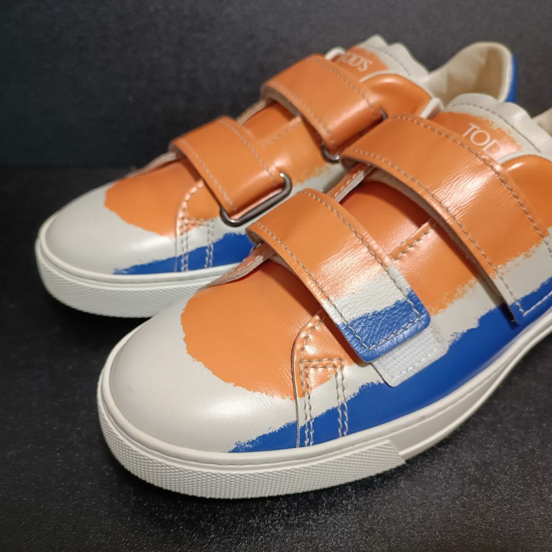トッズ(TOD'S) イタリア製レザースニーカー オレンジ UK6
