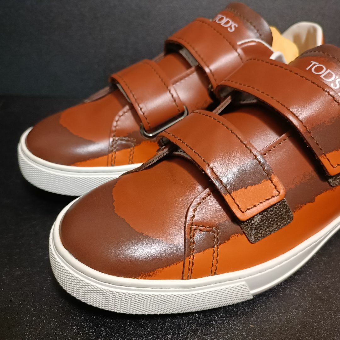 トッズ（TOD'S） イタリア製レザースニーカー 茶 UK6