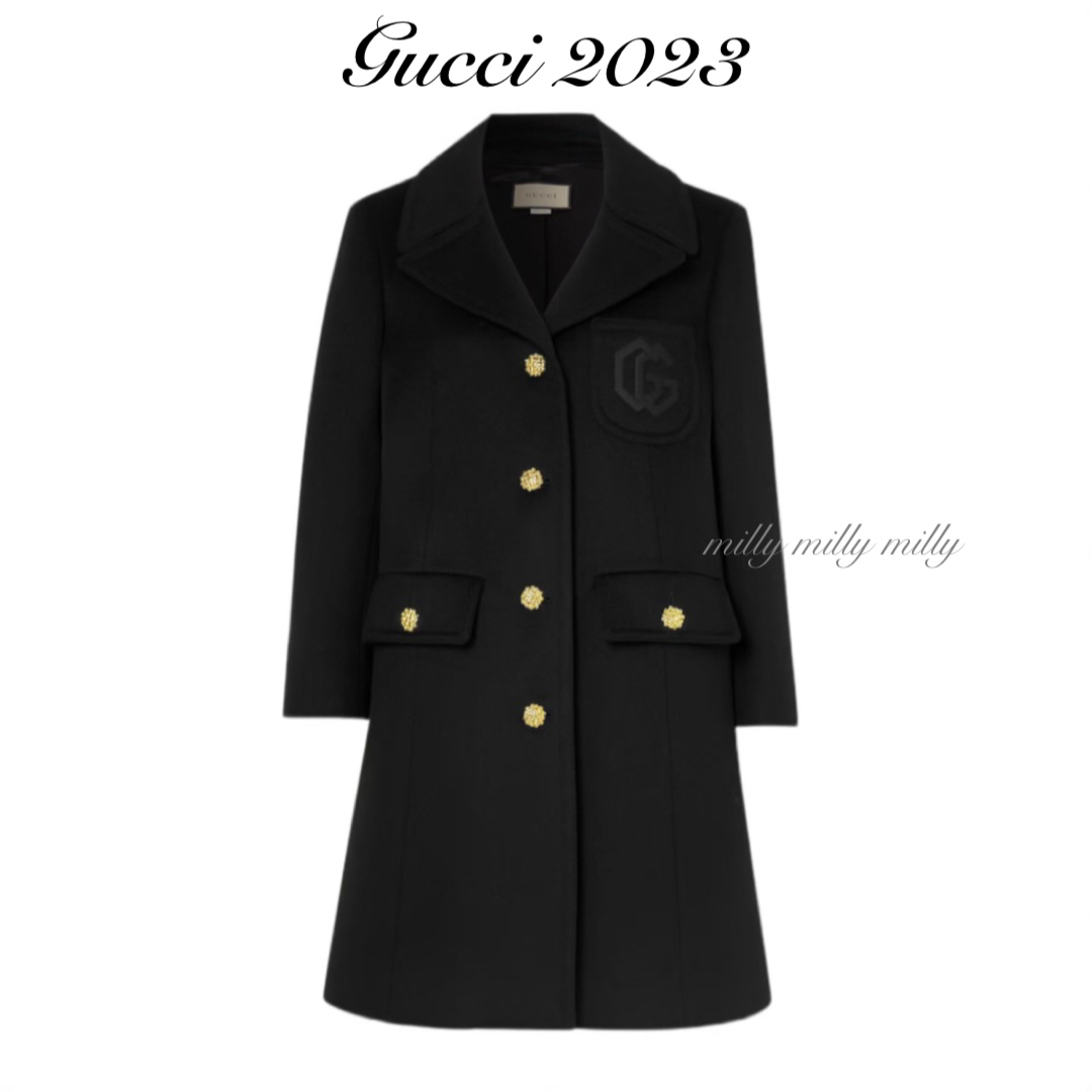 Gucci(グッチ)のご成約済み✴︎新品タグ付【GUCCI】2023現行ダブルGエンブロイダリーコート レディースのジャケット/アウター(ロングコート)の商品写真