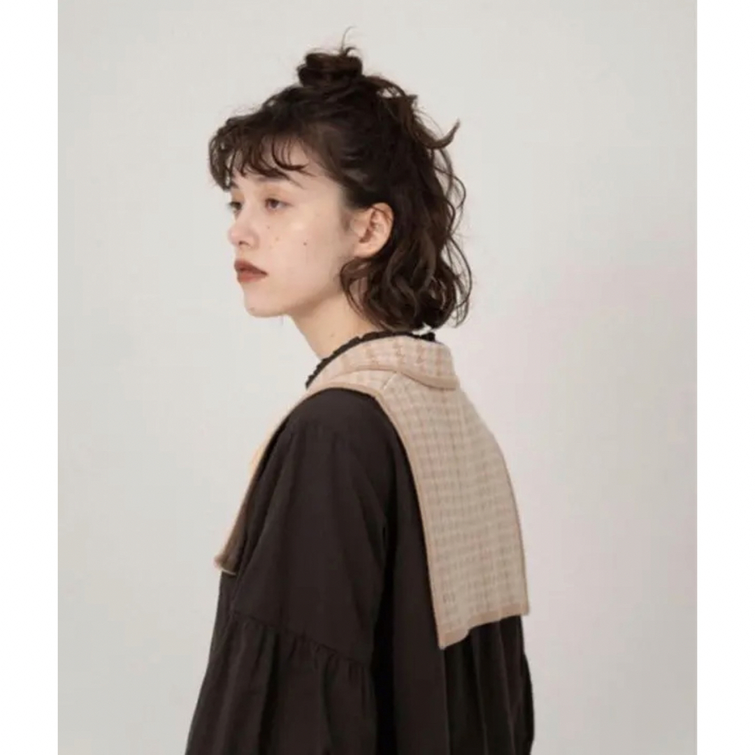 Auntie Rosa(アンティローザ)の idem knit double collar チェック柄　ニット　付け襟 レディースのアクセサリー(つけ襟)の商品写真