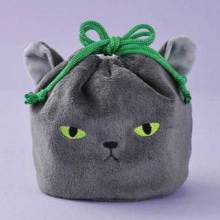 カルディ(KALDI)のカルディねこちゃん巾着　グレー　カルディねこポーチ　KALDI猫　ねこの日(ポーチ)