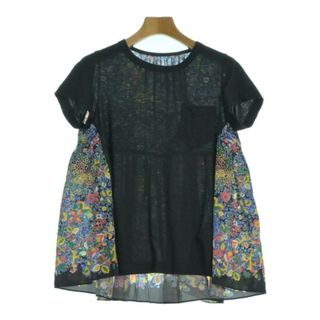 サカイ(sacai)のsacai サカイ Tシャツ・カットソー -(M位) 黒x青x緑等(花柄) 【古着】【中古】(カットソー(半袖/袖なし))