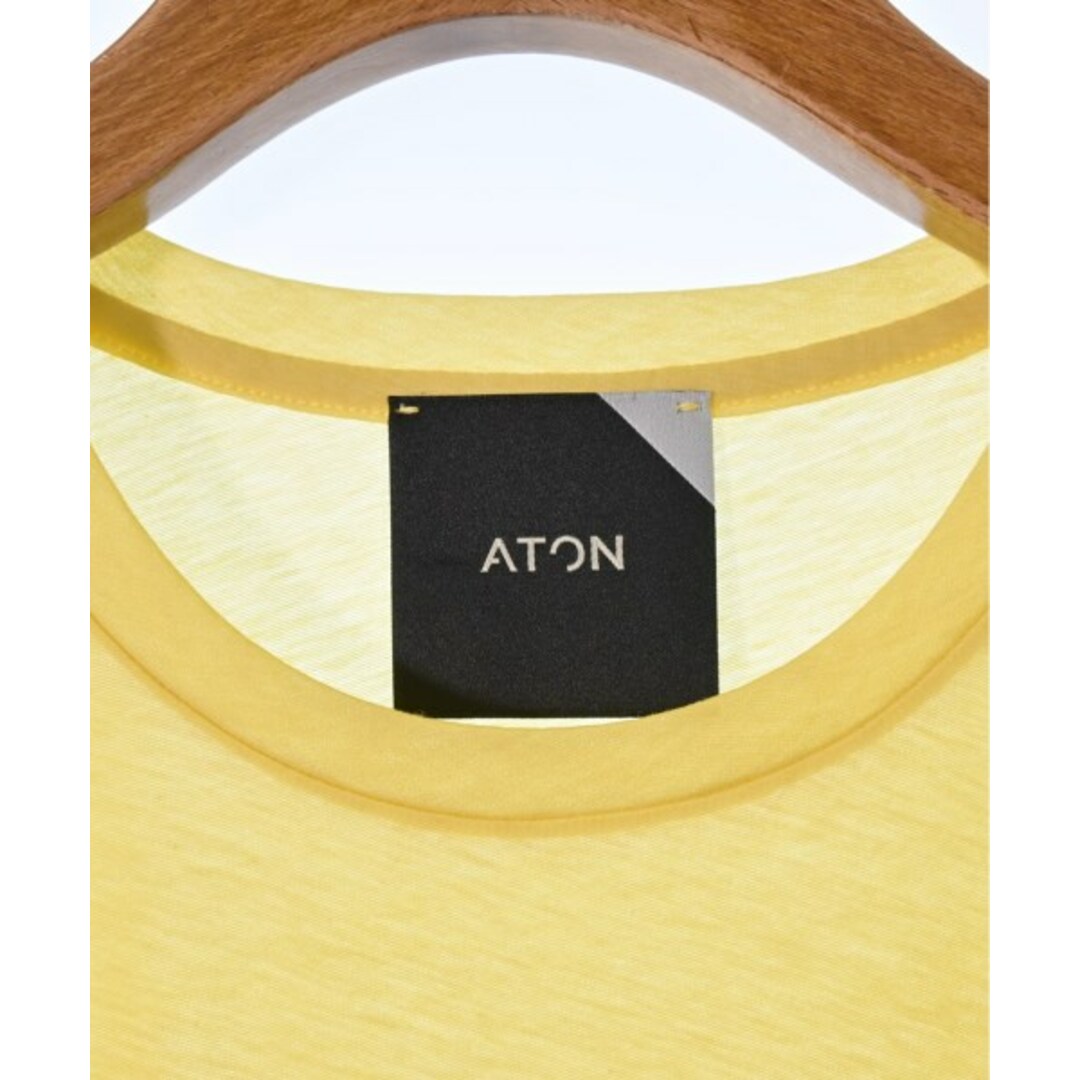 ATON(エイトン)のATON エイトン Tシャツ・カットソー 2(M位) 黄 【古着】【中古】 レディースのトップス(カットソー(半袖/袖なし))の商品写真