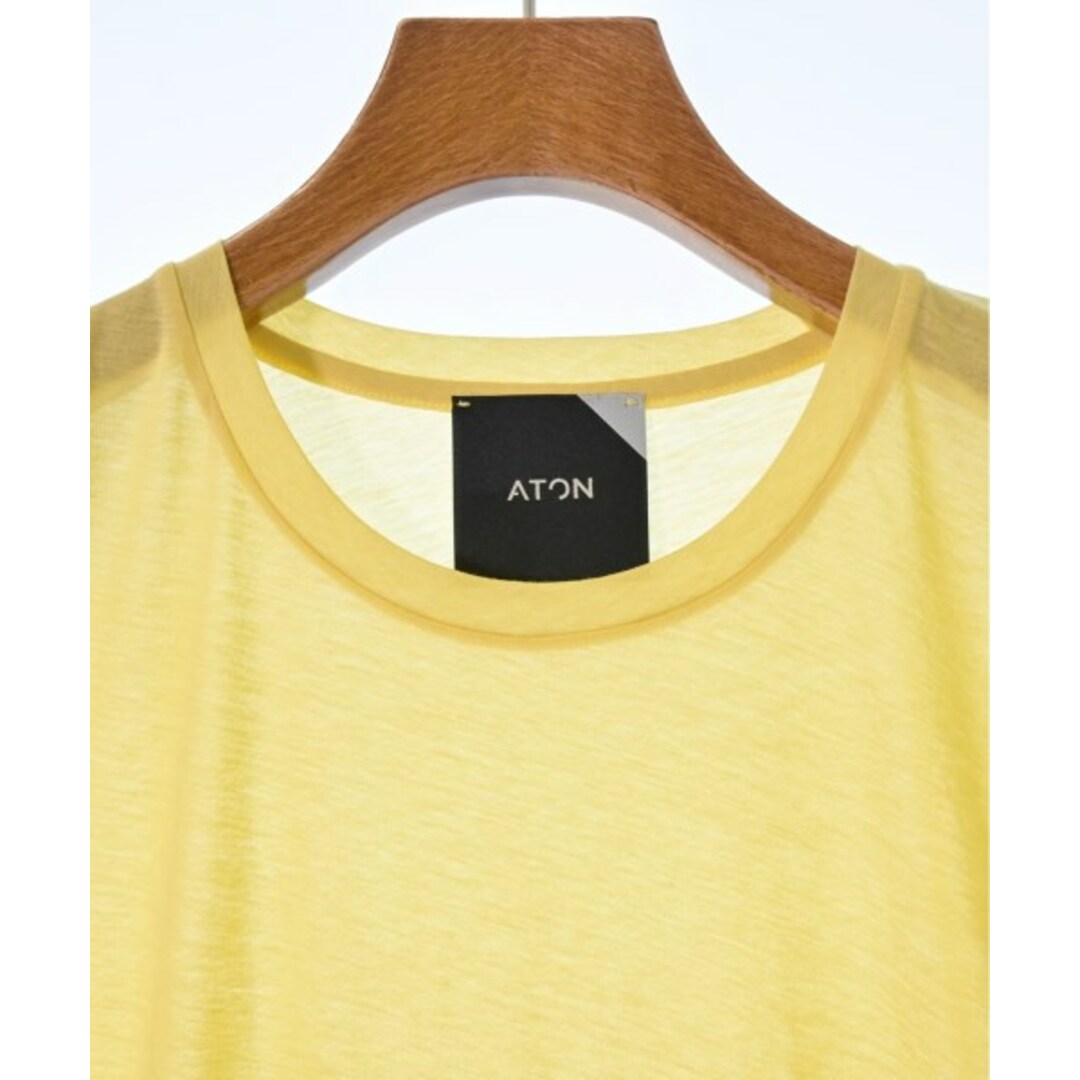 ATON(エイトン)のATON エイトン Tシャツ・カットソー 2(M位) 黄 【古着】【中古】 レディースのトップス(カットソー(半袖/袖なし))の商品写真