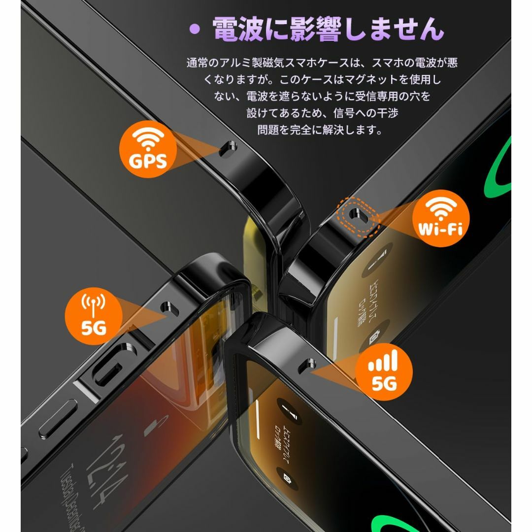 【色:ブラック_サイズ:iPhone 15 Plus】【ロック機能付き・自動ポッ 6
