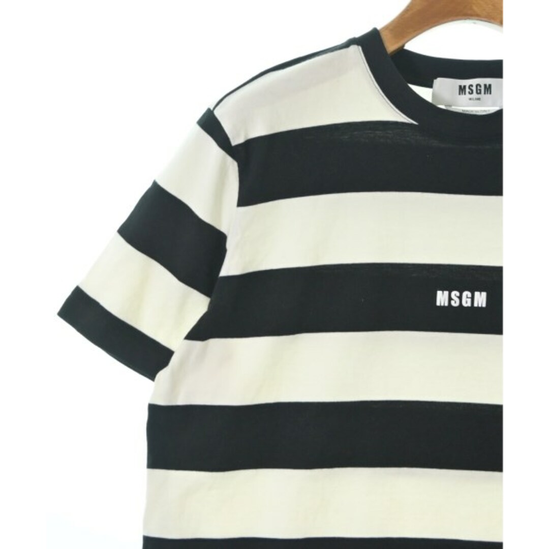 MSGM エムエスジーエム Tシャツ・カットソー M 白x黒(ボーダー) 【古着】【中古】