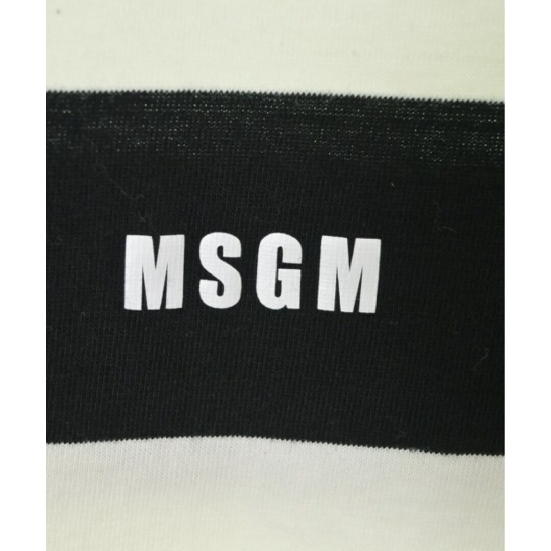 MSGM エムエスジーエム Tシャツ・カットソー M 白x黒(ボーダー) 【古着】【中古】