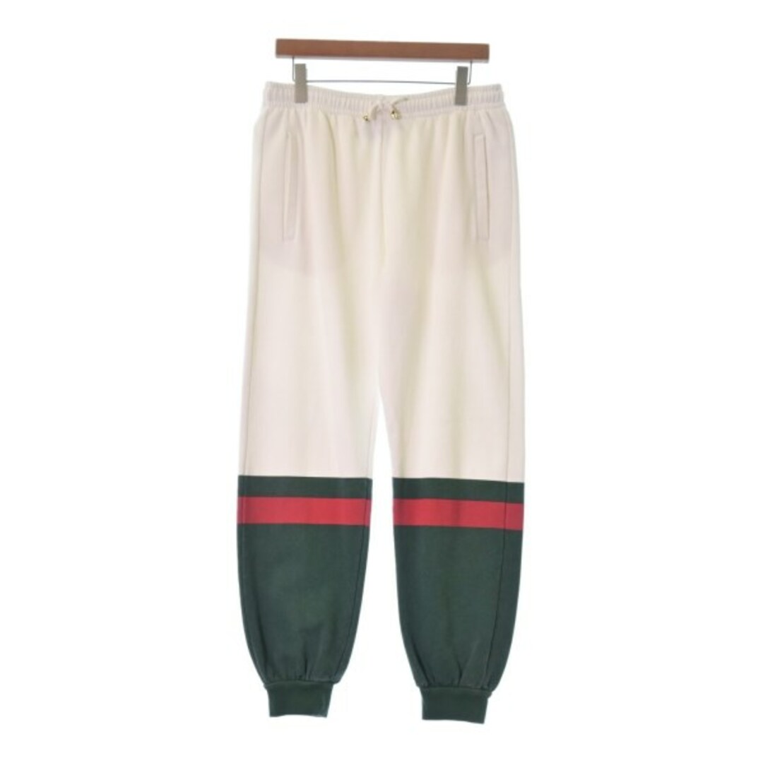 Gucci - GUCCI グッチ スウェットパンツ M 白x緑x赤 【古着】【中古