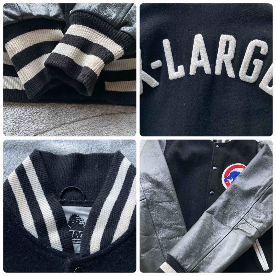 X-LARGE エクストララージ アーチロゴ 袖レザースタジャン