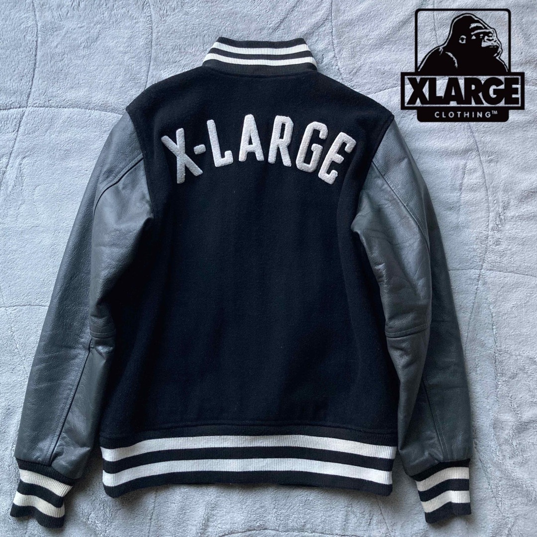 XLARGE - X-LARGE エクストララージ アーチロゴ 袖レザースタジャンの