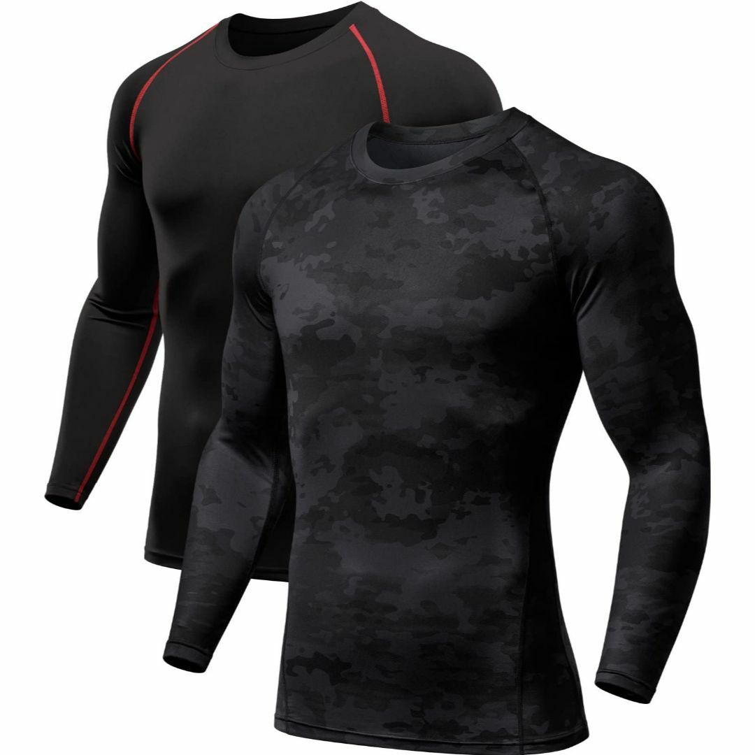 [ATHLIO] スポーツシャツ メンズ [多用途・伸縮性・保温] 保温インナー