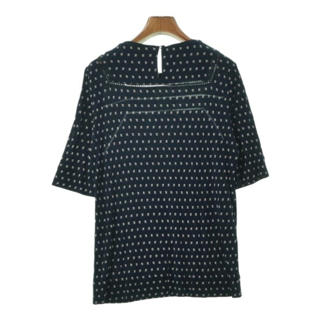 TORY BURCH トリーバーチ Tシャツ・カットソー S 紺x白(総柄) 【古着】【中古】