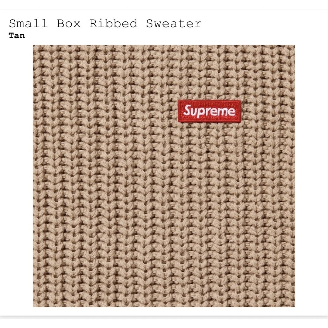 Supreme Small Box Ribbed Sweater Tan