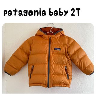 パタゴニア(patagonia)のパタゴニア キッズ　2T ハイロフトダウン　オレンジ　秋冬　アウター　男女可(ジャケット/上着)