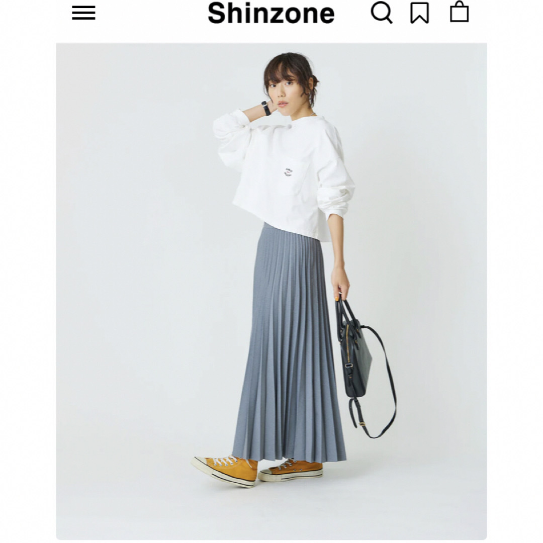 Shinzone(シンゾーン)の値下げしました！Shinzone プリーツスカート　グレー　36 レディースのスカート(ロングスカート)の商品写真