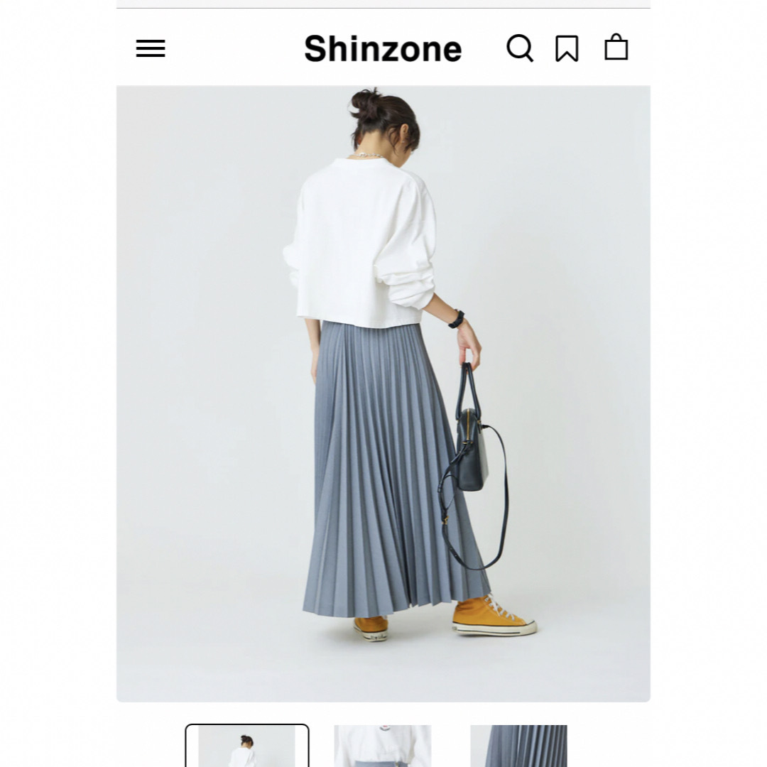 Shinzone(シンゾーン)の値下げしました！Shinzone プリーツスカート　グレー　36 レディースのスカート(ロングスカート)の商品写真