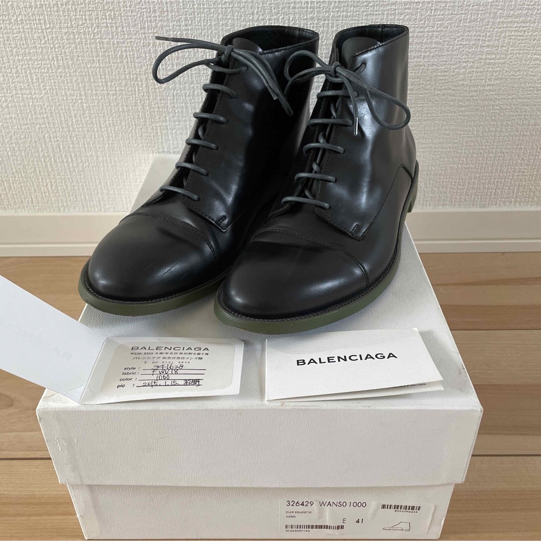 【定価58%オフ】BALENCIAGA バレンシアガ レースアップレザーブーツMM6