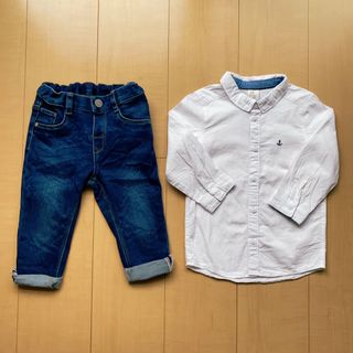 エイチアンドエム(H&M)のさくら様 専用　ベビー　H&M デニム シャツ / 西松屋 長袖Tシャツ　セット(シャツ/カットソー)