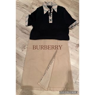 バーバリー(BURBERRY)のBURBERRY 半袖セーターFサイズ&スカート13号　大きいサイズ　ノバチェク(ニット/セーター)