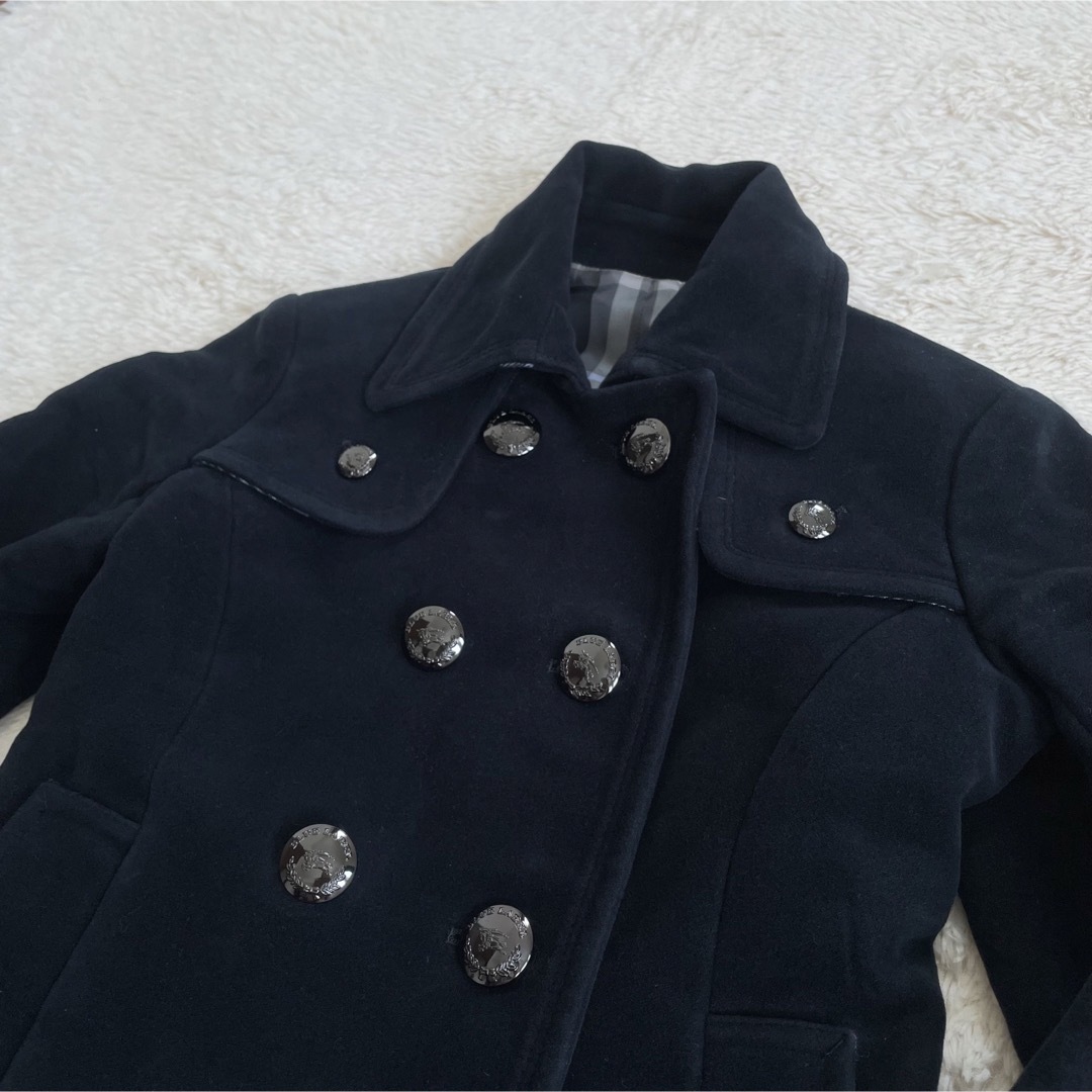 BURBERRY BLUE LABEL(バーバリーブルーレーベル)の美品　バーバリー　テーラードジャケット　ダブル　モールスキン　ナポレオン レディースのジャケット/アウター(テーラードジャケット)の商品写真