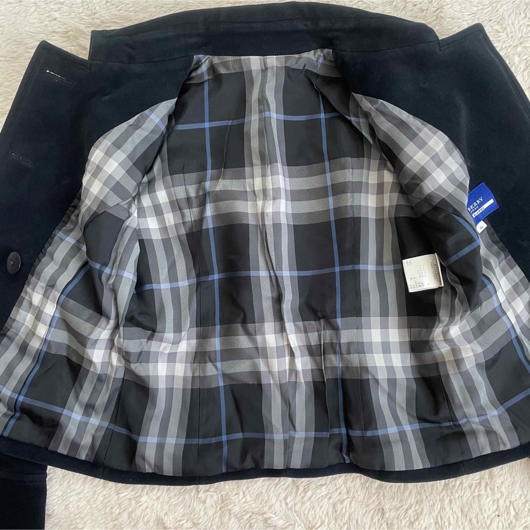 BURBERRY BLUE LABEL(バーバリーブルーレーベル)の美品　バーバリー　テーラードジャケット　ダブル　モールスキン　ナポレオン レディースのジャケット/アウター(テーラードジャケット)の商品写真