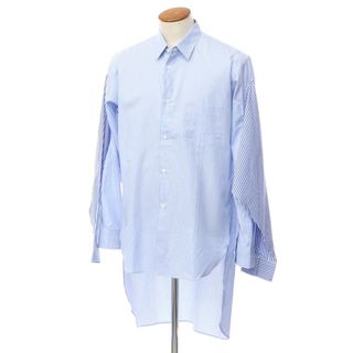 【未使用】コムデギャルソンシャツ COMME des GARCONS SHIRT 2022年春夏 ストライプ 変形 フーディーシャツ【サイズM】【メンズ】