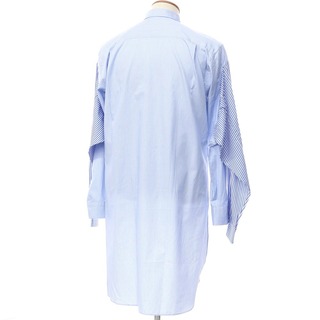 【未使用】コムデギャルソンシャツ COMME des GARCONS SHIRT 2022年春夏 ストライプ 変形 フーディーシャツ【サイズM】【メンズ】