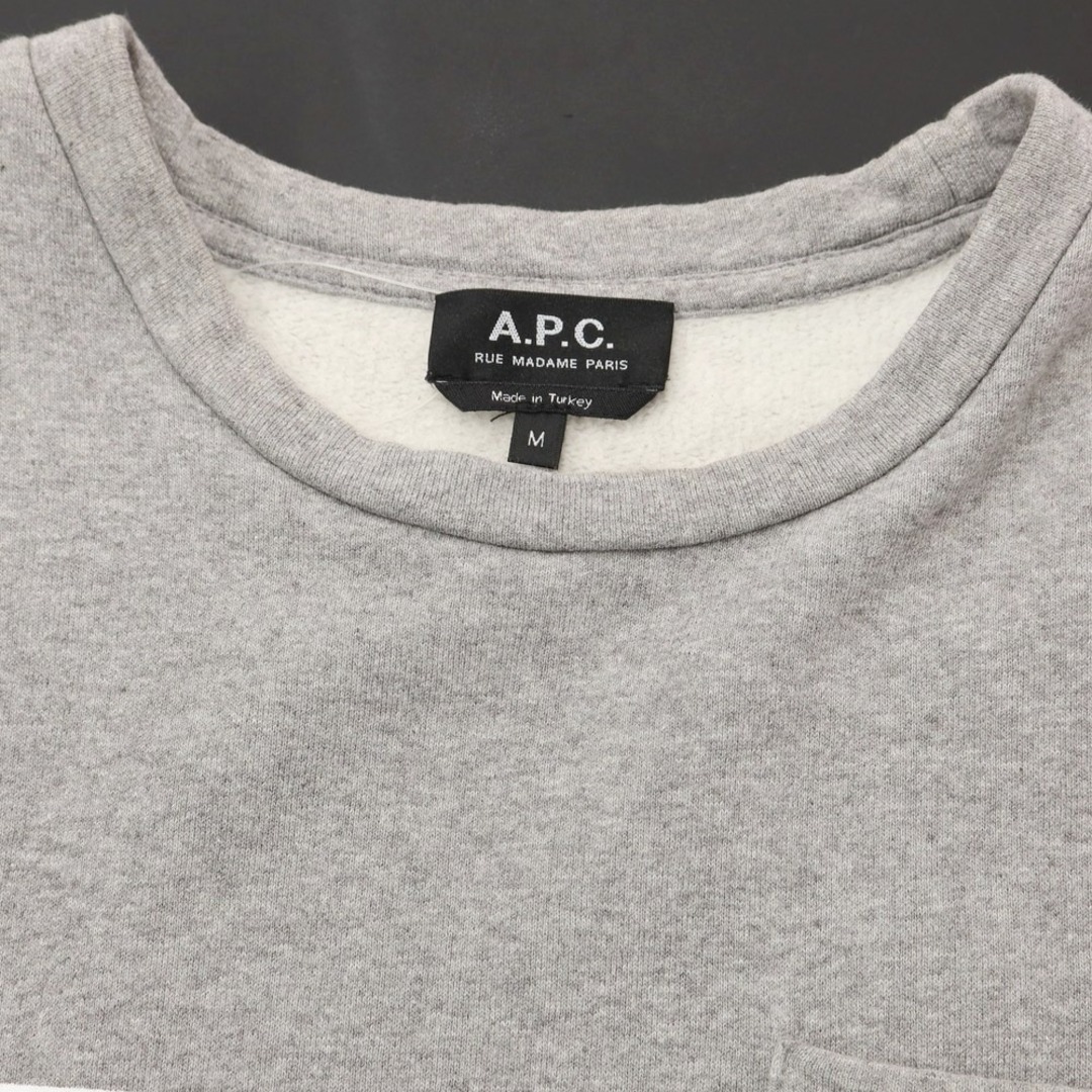 アーペーセー A.P.C. コットン クルーネック スウェット グレー【サイズM】【メンズ】