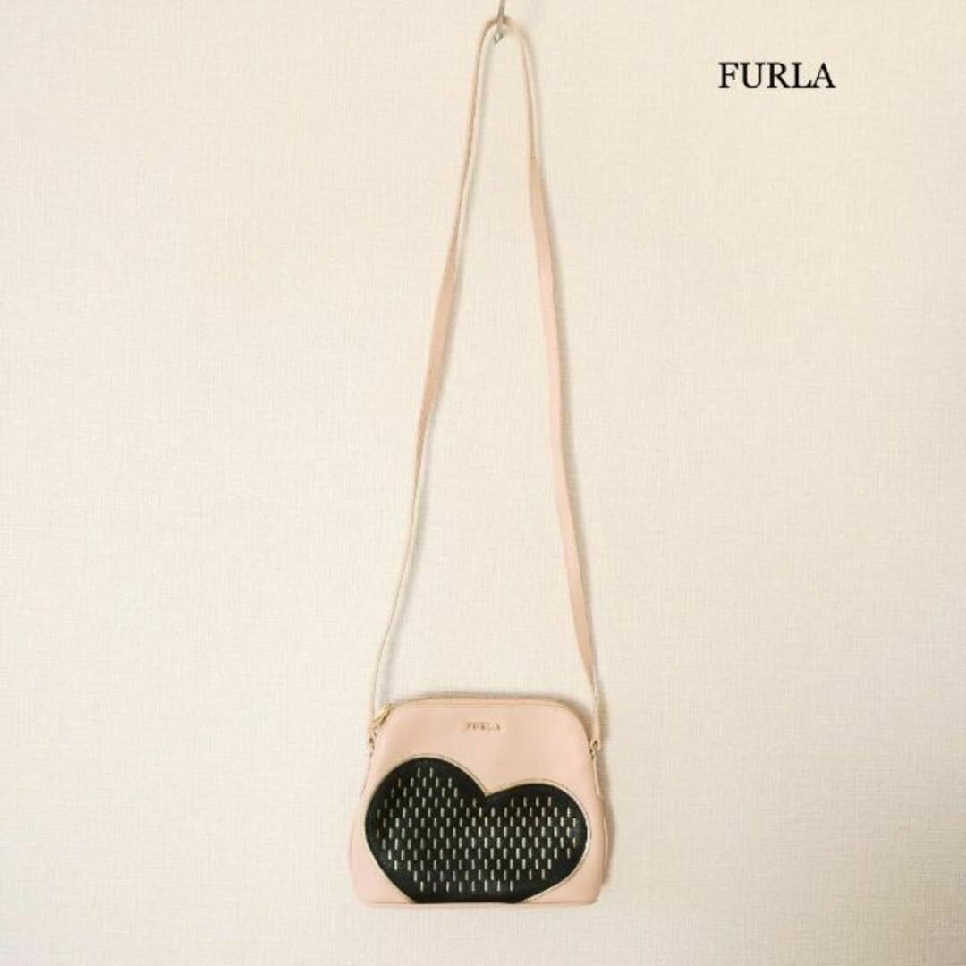 Furla - ほぼ美品 フルラ レザー ハート ミニ ショルダーバッグ