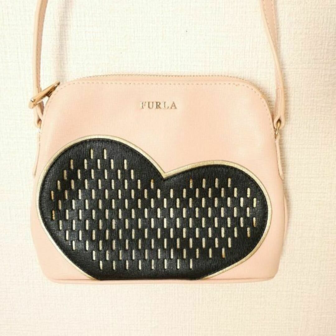 Furla - ほぼ美品 フルラ レザー ハート ミニ ショルダーバッグ