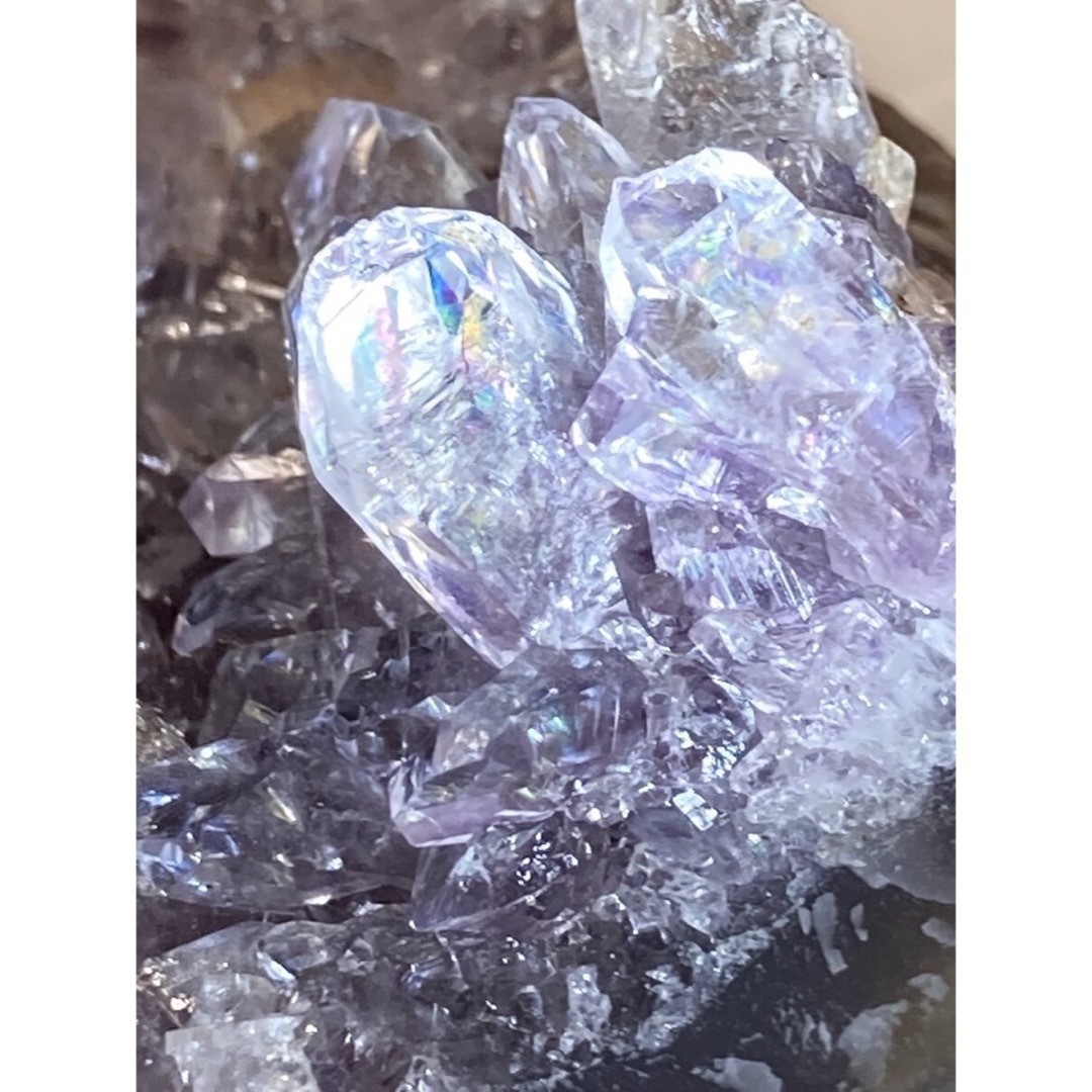 【愛の守護石♡】レインボー　アメジスト　紫水晶　クラスター　原石