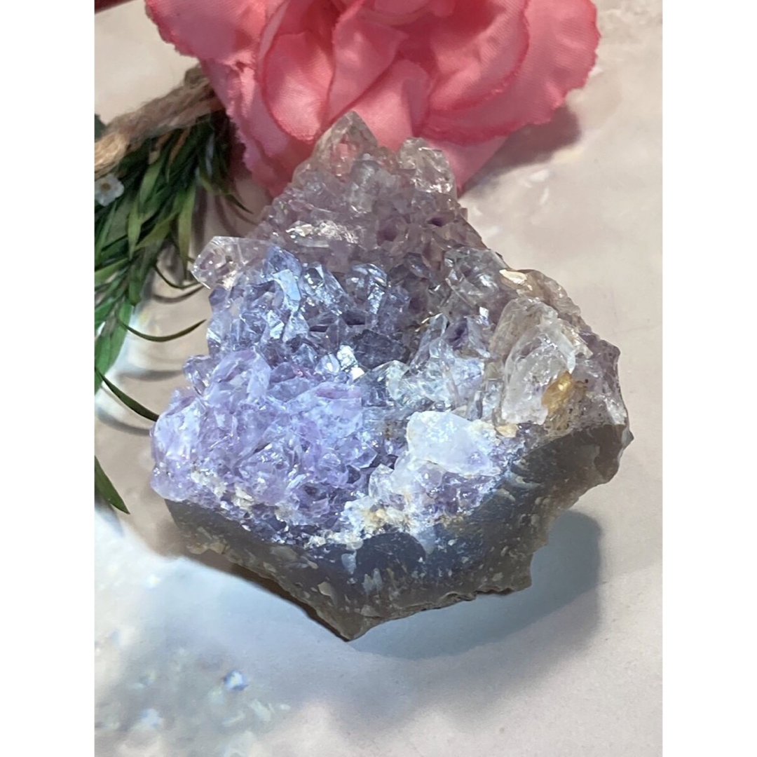 【愛の守護石♡】レインボー　アメジスト　紫水晶　クラスター　原石