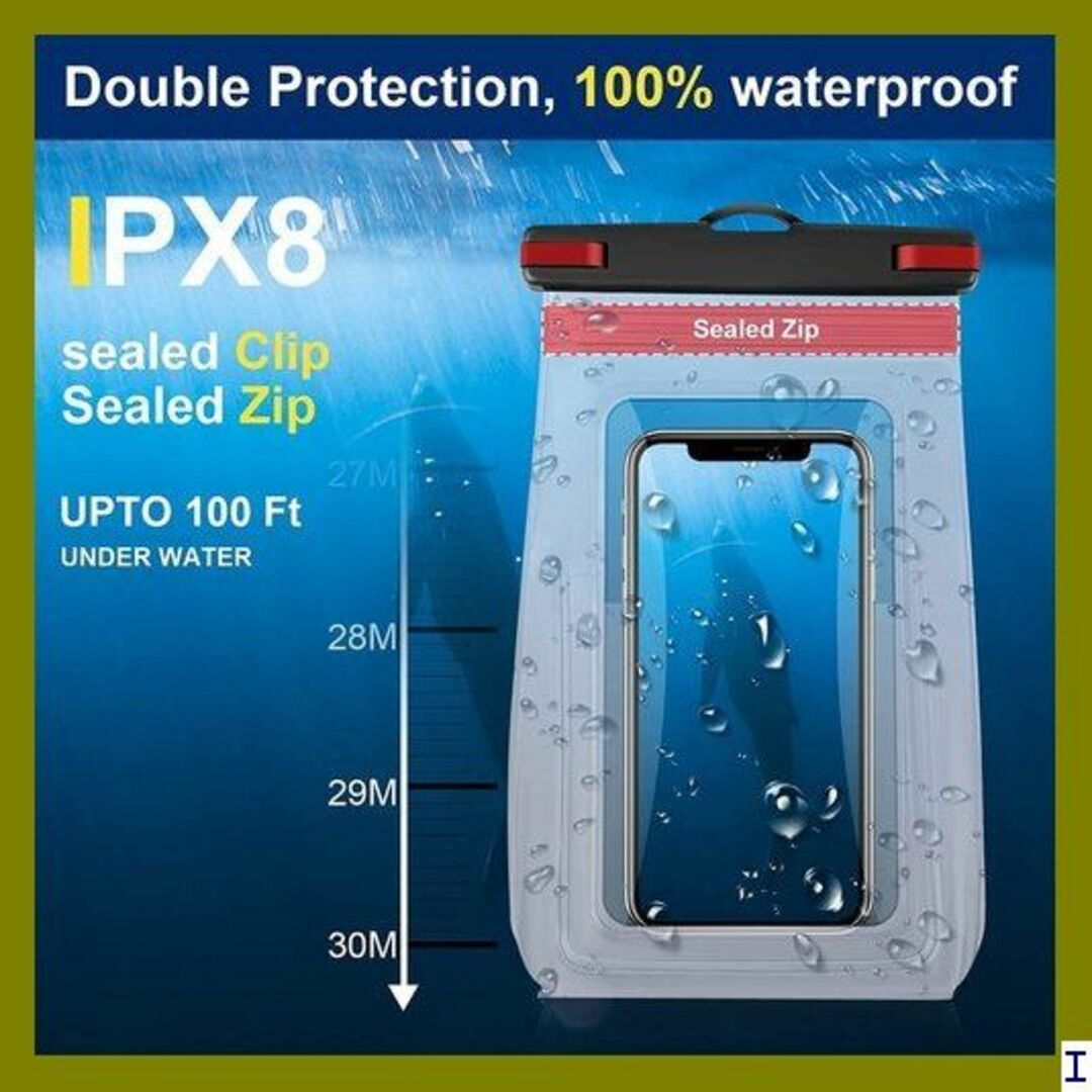 ST8 大型防水ポーチ フローティング 2パック 防水バッ 用 白 + 白 92 スマホ/家電/カメラのスマホアクセサリー(モバイルケース/カバー)の商品写真