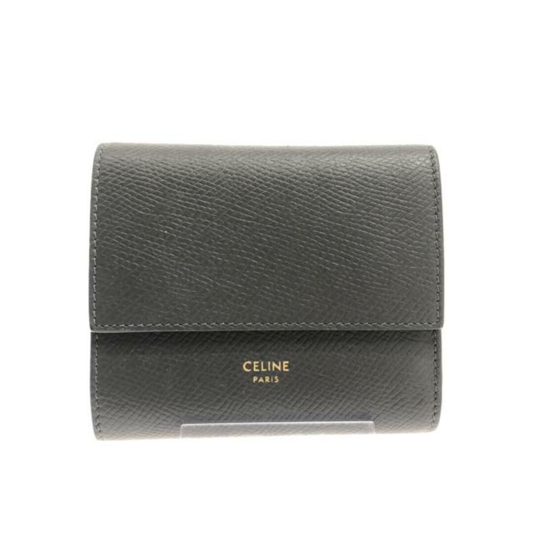 セリーヌ　三つ折り財布　ミニ財布　グレージュ　CELINE　q563