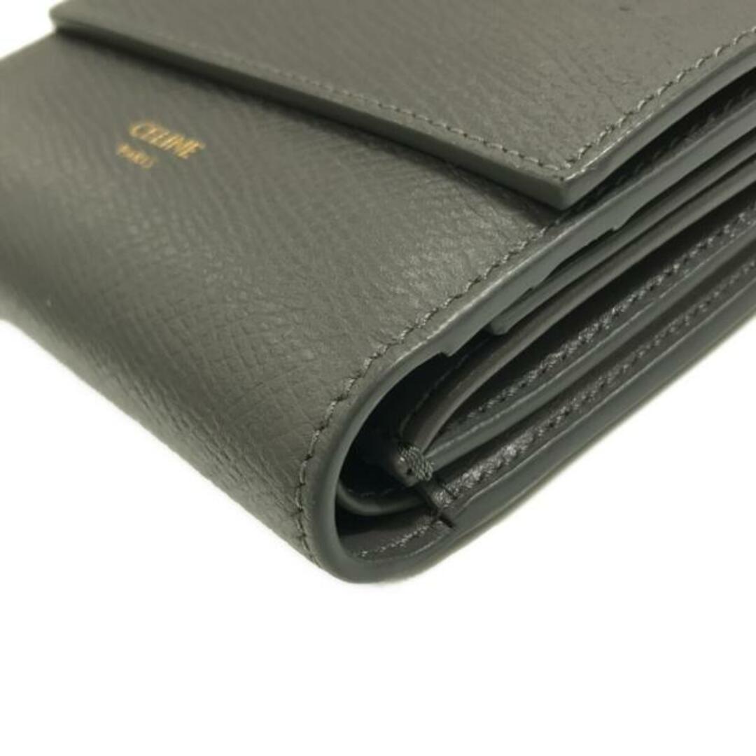 CELINE◆3つ折り財布/-/GRY/レディース