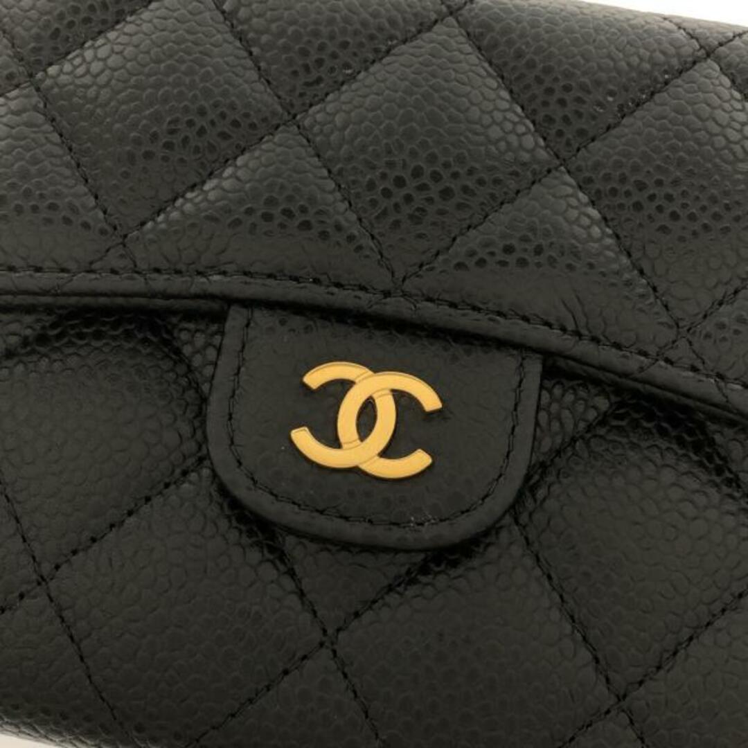 CHANEL(シャネル)のシャネル 3つ折り財布美品  マトラッセ 黒 レディースのファッション小物(財布)の商品写真