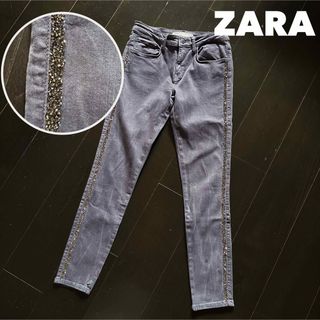 新品☆ZARA BASIC ザラベーシック バックルベルト付スキニーデニムパンツ